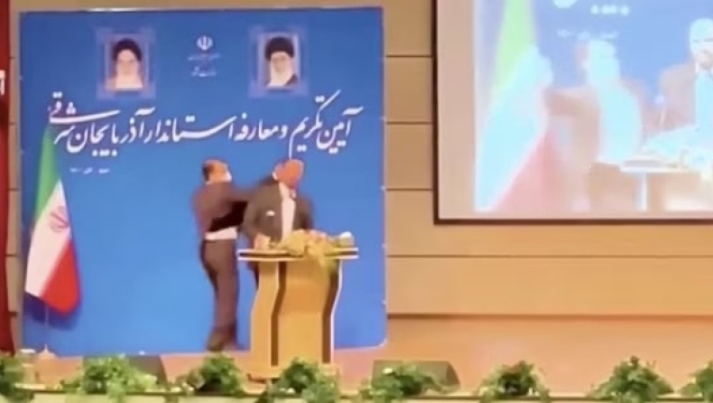 Τρομερό χαστούκι επί σκηνής από Ιρανό πολιτικό σε κυβερνήτη: «Δεν έπρεπε να εμβολιάσει τη γυναίκα μου άντρας» (vid)