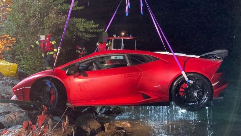 Έριξε την Lamborghini σε λίμνη όταν μπέρδεψε το γκάζι με το φρένο (vid)