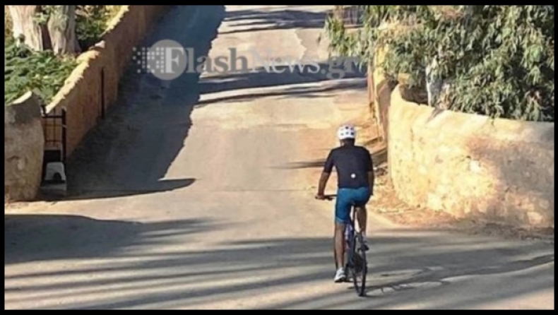 Η βόλτα με ποδήλατο του Κυριάκου Μητσοτάκη στα Χανιά 