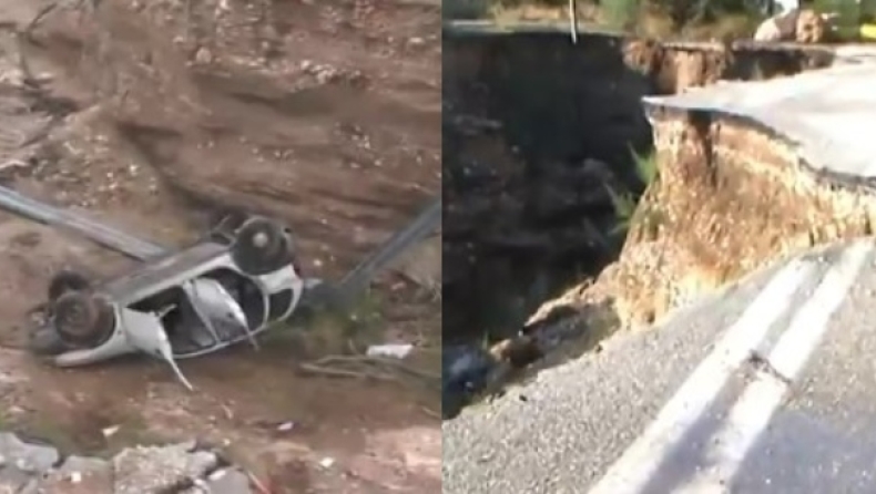 Αυτοκίνητο έπεσε από ύψος 12 μέτρων στην Κινέτα, η γέφυρα είναι κατεστραμμένη από το 2019 (vid)
