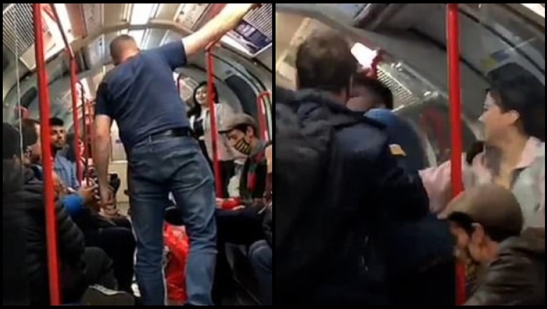 Επιβάτες τρένου πλάκωσαν στο ξύλο έναν άνδρα που πήγε να επιτεθεί σε γυναίκα (vid)