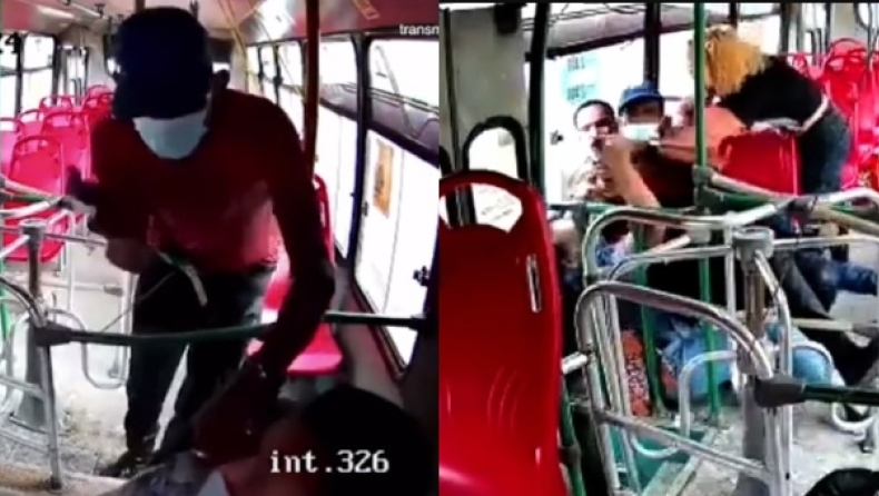 Επιβάτες λεωφορείου στην Κολομβία ακινητοποιούν ένοπλο κλέφτη: Αιμορραγία στο στομάχι ο άντρας που πάλεψε μαζί του (vid)
