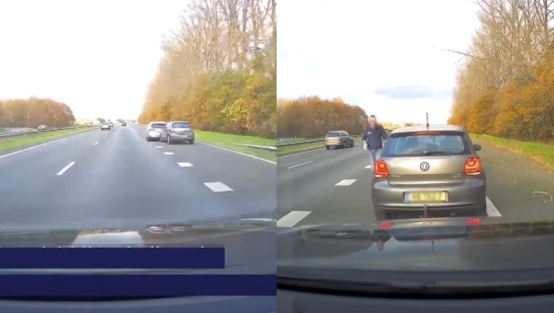 Οδηγός στην Ολλανδία βάζει μπροστά το αμάξι του σε ένα άλλο σαν «ανάχωμα» και σώζει αναίσθητη γυναίκα (vid)