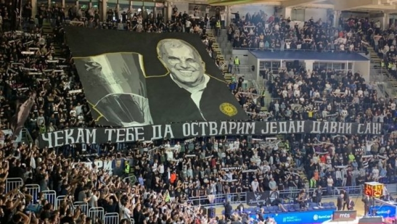 Πανό των οπαδών της Παρτιζάν για τον Ομπράντοβιτς: «Περιμένω να σηκώσεις ένα παλιό όνειρο» (vid)