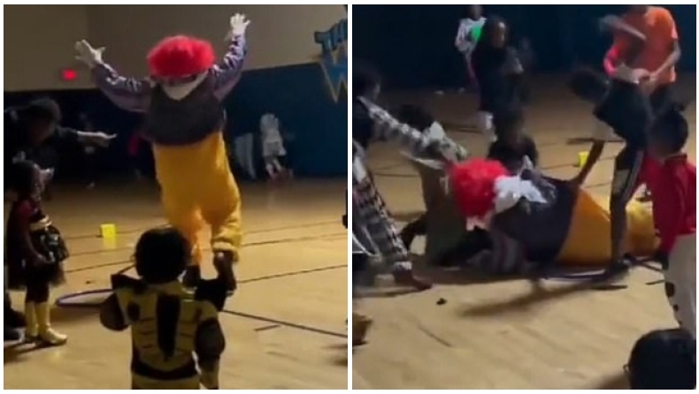 Ντύθηκε σαν τον κλόουν του ΙΤ και πήγε σε πάρτι, αλλά τα πιτσιρίκια τον πλάκωσαν στο ξύλο (vid)