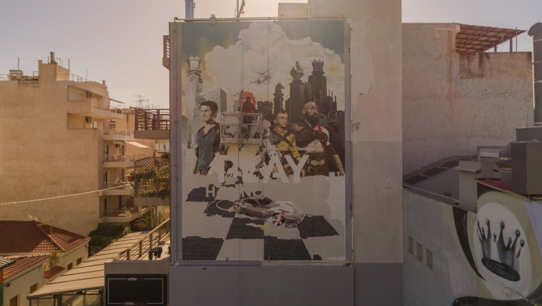 Εμβληματικοί χαρακτήρες του PlayStation κοσμούν τοίχο στο κέντρο της Αθήνας (vids)
