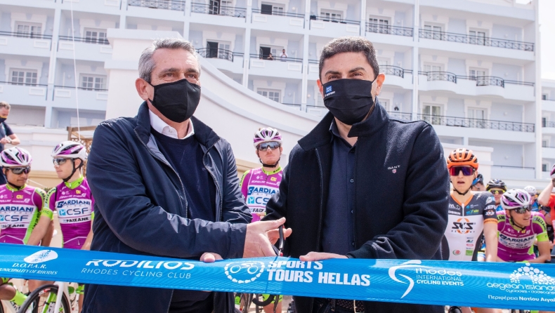 Ο Λευτέρης Αυγενάκης υποδέχεται τον Διεθνή Ποδηλατικό Γύρο της Ελλάδας