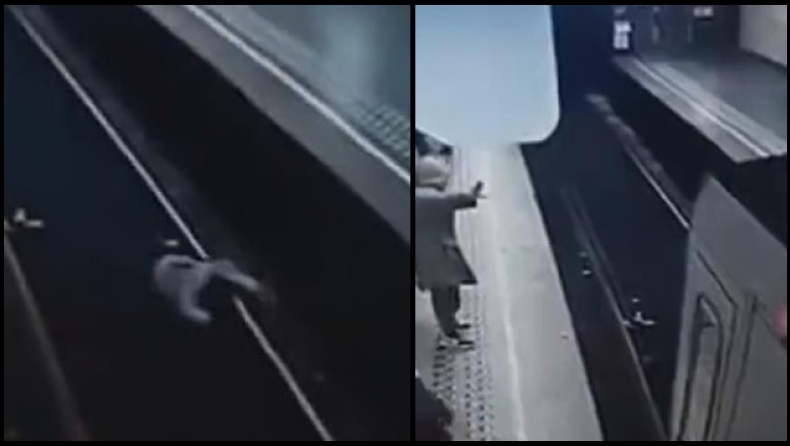 Έσπρωξαν 56χρονη στις γραμμές του μετρό και το βαγόνι φρέναρε εκατοστά από το κεφάλι της (vid)