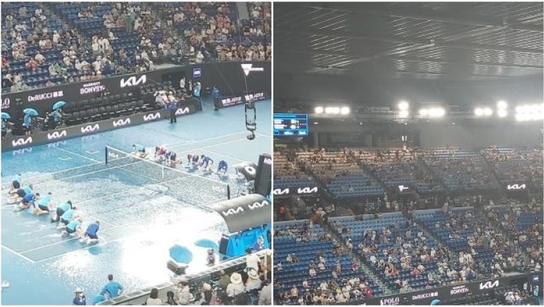 Σίνερ-Τσιτσιπάς: Εκλεισε η οροφή, λόγω βροχής, για να συνεχιστεί ο αγώνας