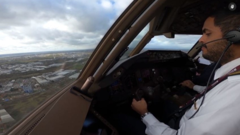 Τρομακτικά πλάνα από την προσπάθεια πιλότου να προσγειώσει αεροπλάνο κατά την διάρκεια της καταιγίδας Eunice (vid)