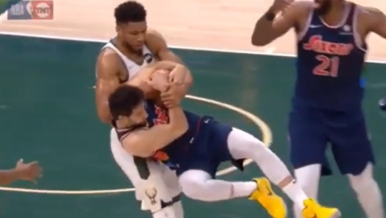 Αντετοκούνμπο: «Άρπαξε» τον Κορκμάζ και τον σήκωσε στον αέρα (vid)