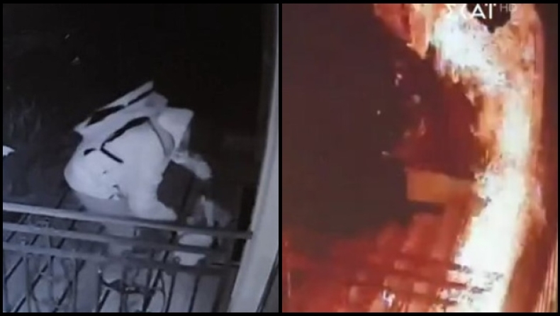 Βίντεο ντοκουμέντο: Η στιγμή που ο δράστης αφήνει τα γκαζάκια στο σπίτι του Καμπουράκη (vid)