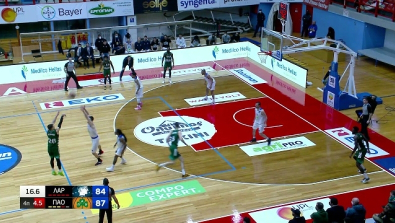 Λάρισα-Παναθηναϊκός 86-90: Το μεγάλο τρίποντο του Νέντοβιτς από τα 10 μέτρα (vid)