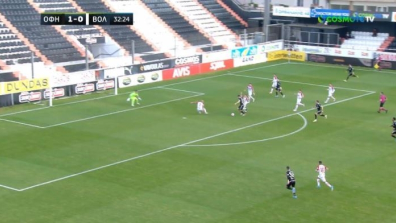 ΟΦΗ - Βόλος: Το γκολ του Τοράλ για το 2-0 (vid)