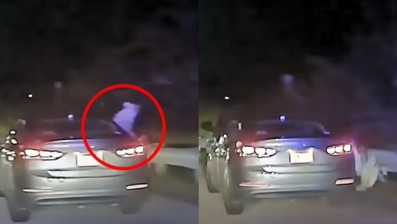 Η σοκαριστική στιγμή που 16χρονος κλέφτης αυτοκινήτων πηδάει από το παράθυρο για να γλιτώσει τη σύλληψη και σκάει πάνω στο κιγκλίδωμα (vid) 