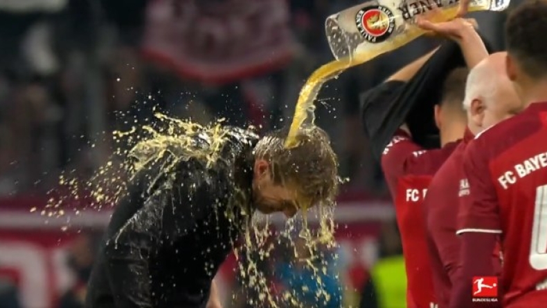 Νάγκελσμαν - Μπάγερν: Το πρώτο «λουτρό» μπύρας μετά την κατάκτηση της Bundesliga (vid) 