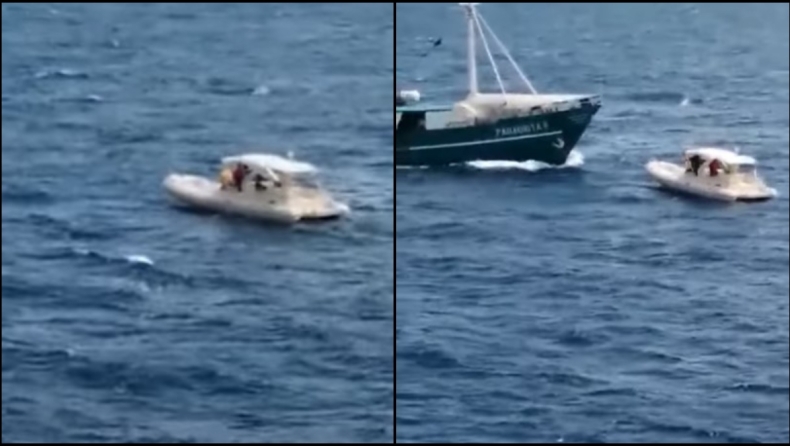 Η στιγμή της διάσωσης σκάφους στον Σαρωνικό που είχε εκπέμψει SOS (vid)