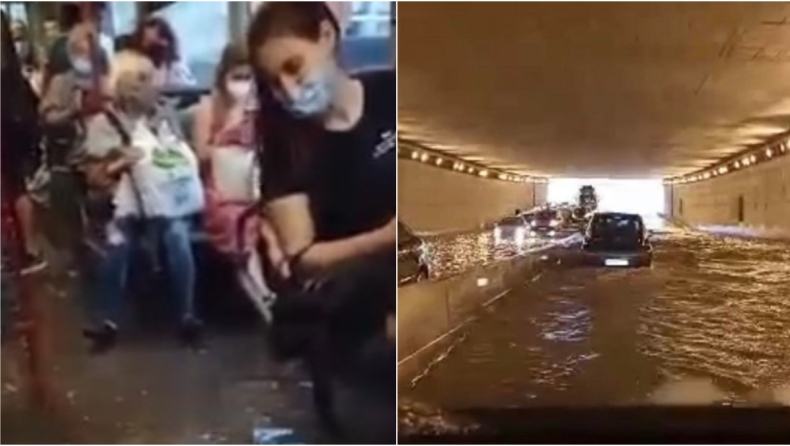 Θεσσαλονίκη: Πλημμύρισε λεωφορείο με κόσμο, σε «λίμνη» μετατράπηκε υπόγεια σήραγγα της Περιφερειακής (vids)