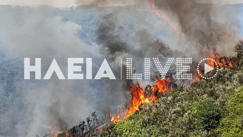 Τραυματίστηκε πυροσβέστης στην φωτιά στην Ηλεία: Απομακρύνονται κάτοικοι
