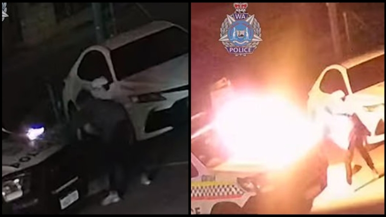 Αυστραλοί πιτσιρικάδες πυρπόλησαν περιπολικό, όμως κάηκε ο ένας: Τους επικήρυξε η αστυνομία (vid)