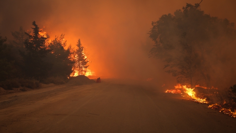 Ουρλιαχτά πυροσβέστη στο Ντράφι, στη φωτιά της Πεντέλης (vid)