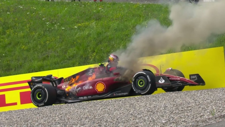Formula 1, Σάινθ: Βγήκε σώος από τη φλεγόμενη Ferrari o Σάινθ (vid)
