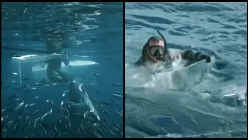 Απίστευτο video: Καρχαρίας σπάει το προστατευτικό δύτη, ο οποίος γλιτώνει την τελευταία στιγμή (vid)