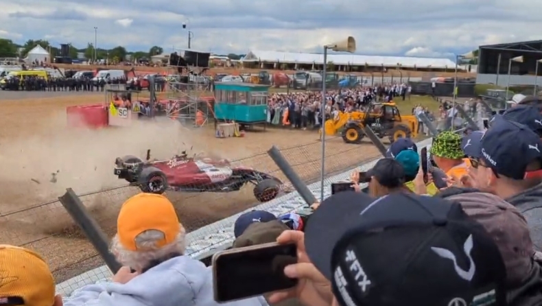 Formula 1: «Πέταξε» πάνω από τα προστατευτικά ελαστικά το μονοθέσιο του Ζου! (vid)