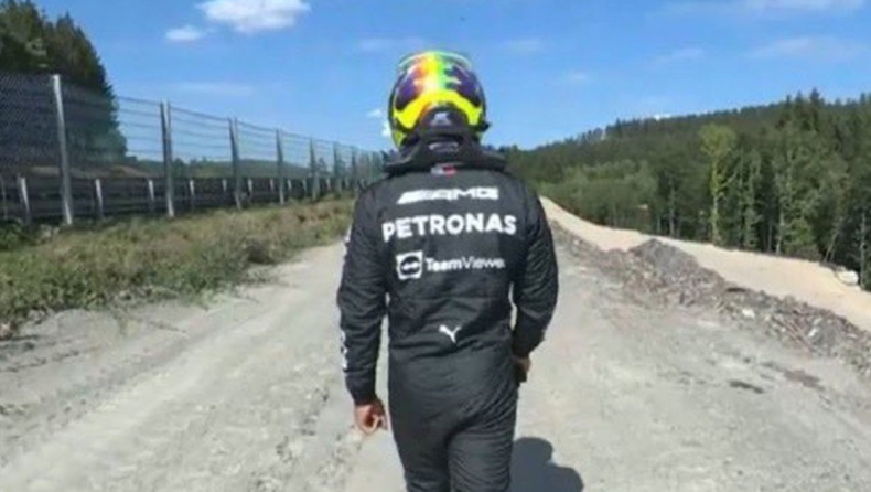 Χάμιλτον: Απογοητευμένος, γύρισε με τα πόδια στα pit (vid)