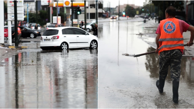 Επελαύνει η κακοκαιρία: Πλημμύρισαν δρόμοι στην Αττική, προβλήματα σε όλη τη χώρα λόγω της ισχυρής βροχόπτωσης (vid)