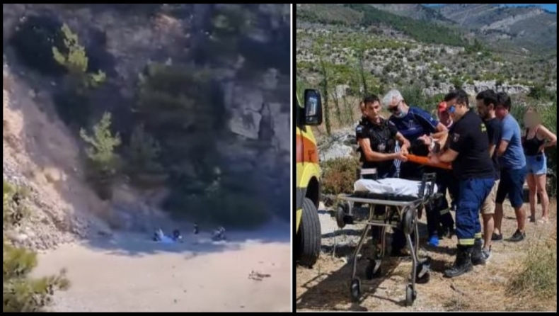 Μοτοσικλετιστής στην Θάσο έπεσε από γκρεμό 12 μέτρων και επέζησε (vid)