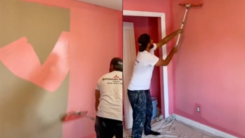 Έβαψε τον τοίχο σε χρόνο dt και έγινε viral (vid)