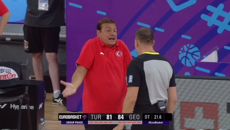 Eurobasket 2022, Τουρκία - Γεωργία: Νέο... show από τον Αταμάν, αποβλήθηκε από το παιχνίδι (vid)