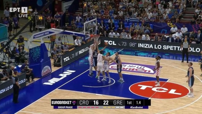 Κροατία - Ελλάδα: Ο Παπαπέτρου έβαλε buzzer-beater στο τέλος της πρώτης περιόδου ανάμεσα σε δύο (vid)