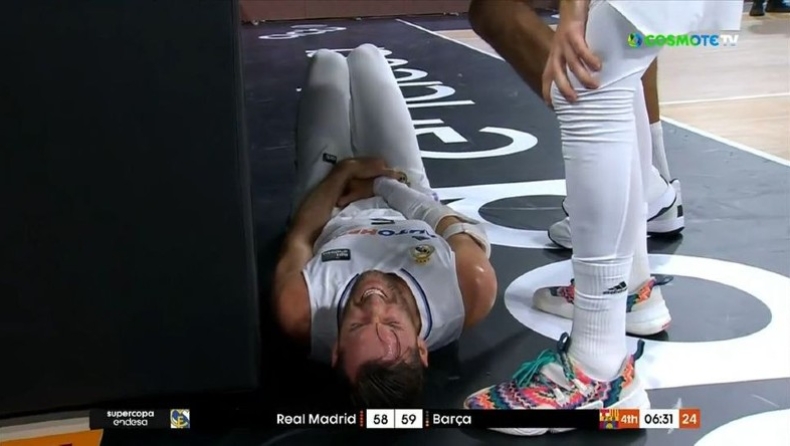 Ρεάλ Μαδρίτης-Μπαρτσελόνα: Τραυματισμός για τον Ρούντι, αποχώρησε από το παρκέ στον τελικό του SuperCopa (vid)