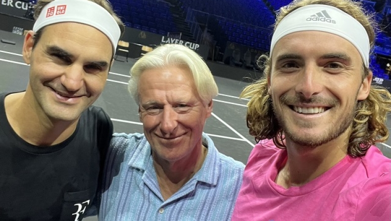 Τσιτσιπάς: Η selfie με τον Φέντερερ στην O2 Arena του Λονδίνου