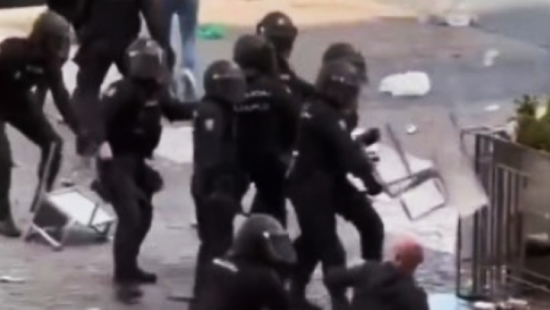 Μπριζ - Ατλέτικο Μαδρίτης: Τα επεισόδια οπαδών - αστυνομίας πριν το παιχνίδι (vid)