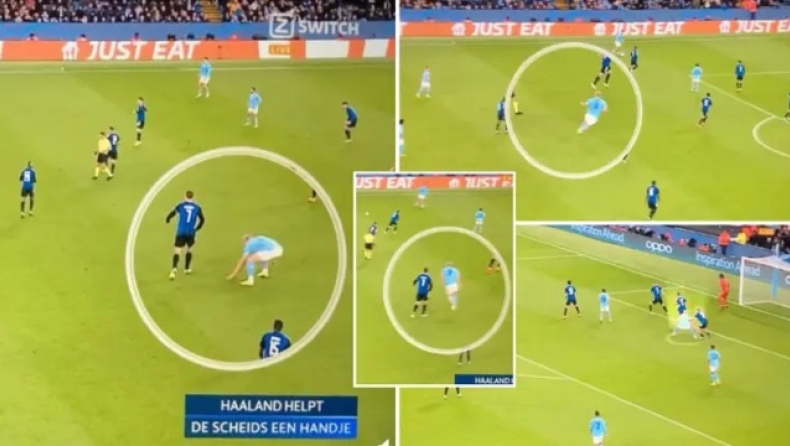 Χάαλαντ: Άφησε τη φάση, γύρισε πίσω για να δώσει στον διαιτητή το σπρέι και πήρε θέση στην περιοχή! (vid)