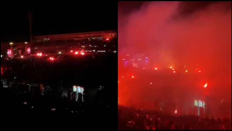 Απίστευτο video: Η στιγμή που ο ΛΕΞ ανεβαίνει στη σκηνή και το Καυτανζόγλειο παίρνει... φωτιά (vid)