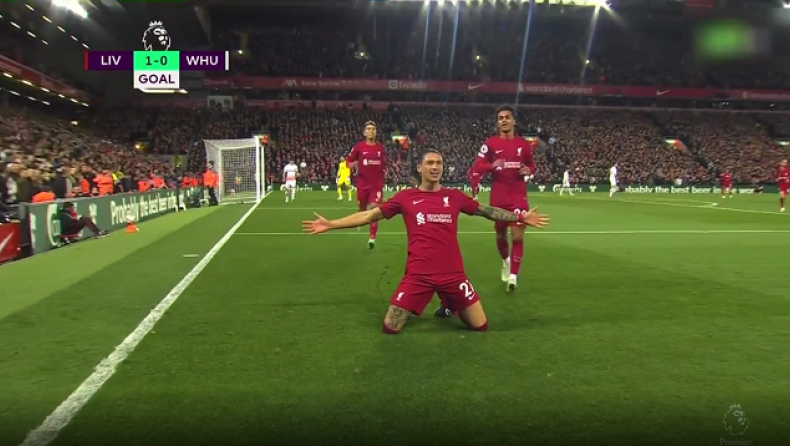 Τσιμίκας - Λίβερπουλ: Υπέροχη σέντρα για το πρώτο γκολ του Νούνιες στο Άνφιλντ! 