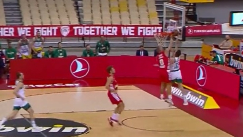 Ολυμπιακός - Ζαλγκίρις: Απίθανη τάπα Γουόκαπ, έκρυψε τον ήλιο στον Ντίμσα (vid)