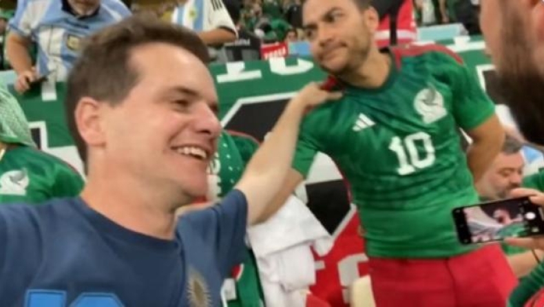 Μουντιάλ 2022: Αργεντινός YouTuber πανηγυρίζει κλαίγοντας στην εξέδρα των Μεξικανών και τους ευχαριστεί για το σεβασμό τους (vid)