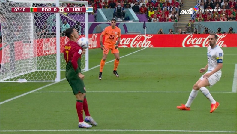 Μουντιάλ 2022, Πορτογαλία - Ουρουγουάη: Μαγικό «σπάσιμο» του Κριστιάνο με τον ώμο, αστόχησε ο Καρβάλιο (vid)