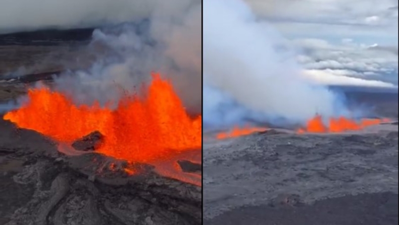 Εντυπωσιακά πλάνα από την έκρηξη του ηφαιστείου Μάουνα Λόα στην Χαβάη (vid)