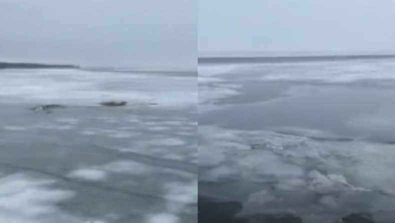 Επιχείρηση διάσωσης 200 ψαράδων στις ΗΠΑ που εγκλωβίστηκαν σε ένα κομμάτι πάγου, μέσα σε λίμνη (vid)
