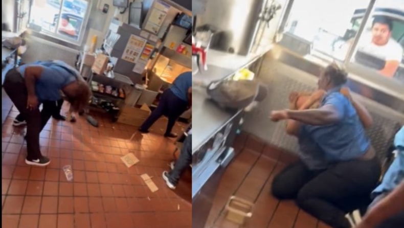 Μυθικά μαλλιοτραβήγματα στα McDonald's: Υπάλληλοι πλακώθηκαν στο ξύλο (vid)