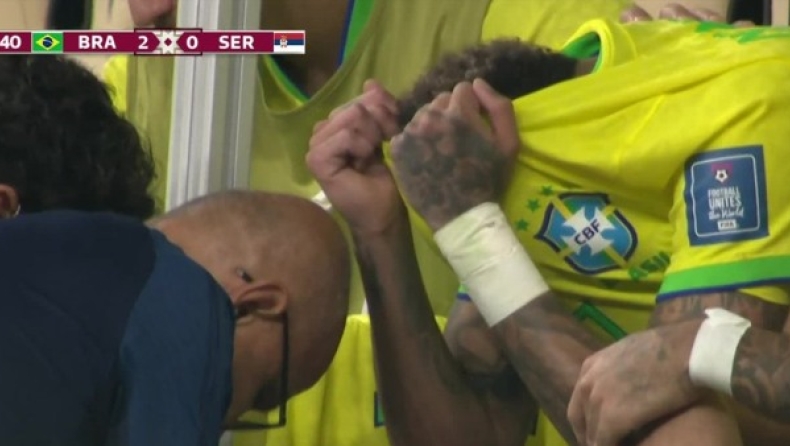 Μουντιάλ 2022, Βραζιλία - Σερβία: Ο Νεϊμάρ τραυματίστηκε και βγήκε αλλαγή με πρόβλημα στον αστράγαλο (vid)