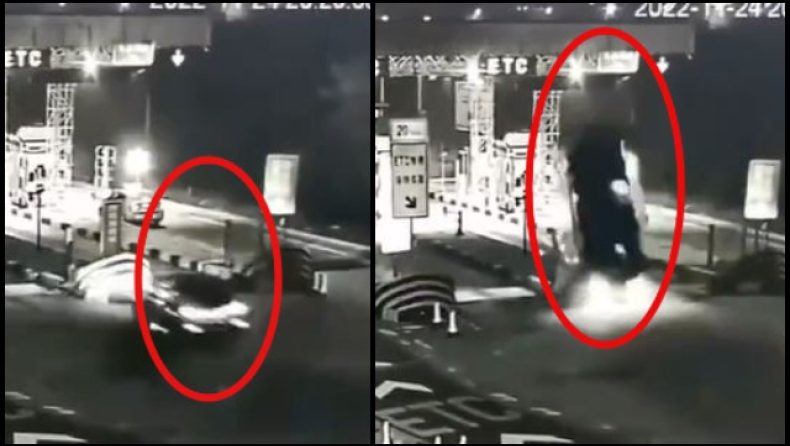 Τροχαίο που κόβει την ανάσα: Αυτοκίνητο χτυπά σε σταθμό διοδίων και «πετάει» 15 μέτρα στον αέρα (vid)