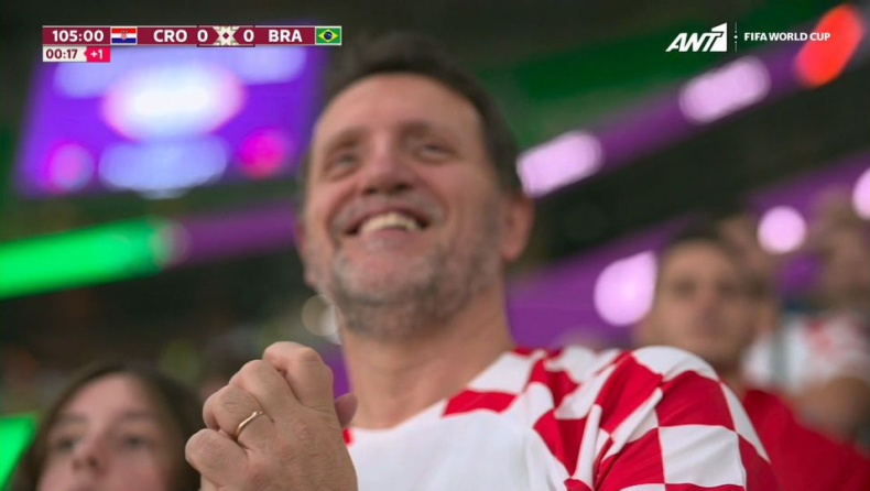 Μουντιάλ 2022, Κροατία-Βραζιλία: Τρομερό κοντράστ Κροάτη οπαδού πριν και μετά το γκολ του Νεϊμάρ (vid)