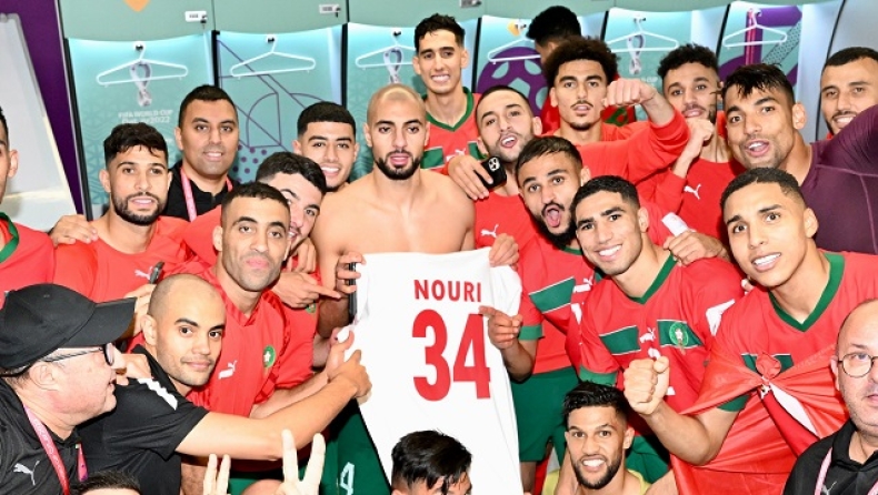 Μουντιάλ 2022: Οι παίκτες του Μαρόκου φωτογραφήθηκαν με την φανέλα του άτυχου Νούρι στα αποδυτήρια μετά την πρόκριση (vid)